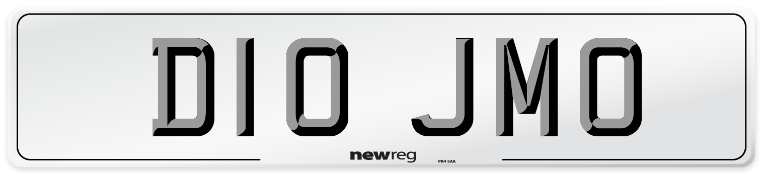 D10 JMO Number Plate from New Reg